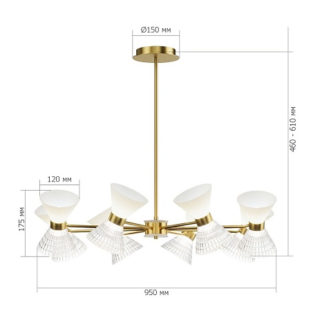 Светильник подвесной ST-Luce латунь/прозрачный, белый, латунь G9 LED 16*5W SL2004.303.16 - фото