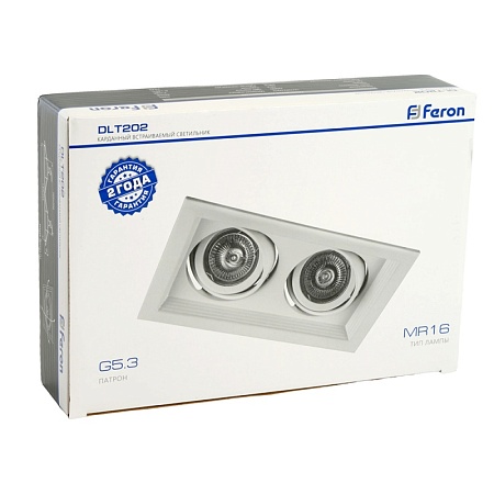 Светильник встраиваемый Feron DLT202 потолочный MR16 G5.3 белый - фото