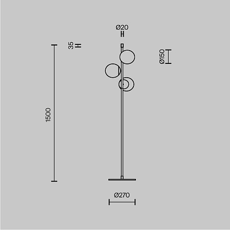 Напольный светильник (торшер) Maytoni Nostalgia MOD048FL-03G - фото