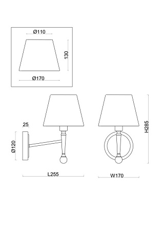 Настенный светильник (бра) Freya Rosemary FR5190WL-01BS1 - фото