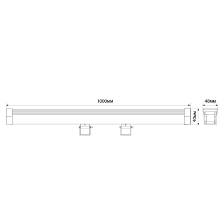 Светодиодный линейный прожектор для подсветки стен с DMX Feron LL-892 36W RGB DC24V IP65 - фото