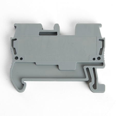 Зажим пружинный, 2-проводной проходной ЗНИ - 10,0 (JXB ST 10), серый STEKKER - фото