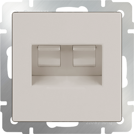 Розетка телефонная RJ-11 и Еthernet RJ-45 слоновая кость WL03-RJ11-45-ivory - фото