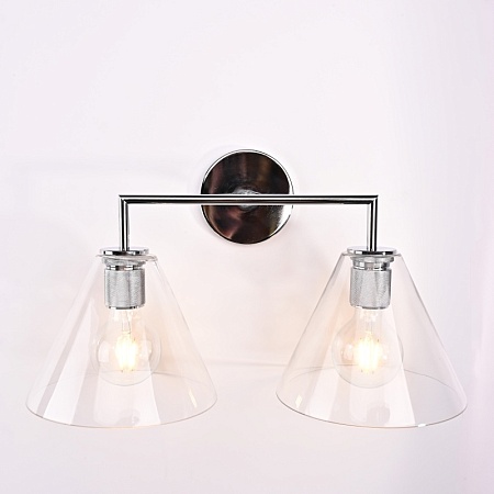Бра Rh Utilitaire Funnel Shade Double Sconce Silver Imperiumloft 123268-22 - фото