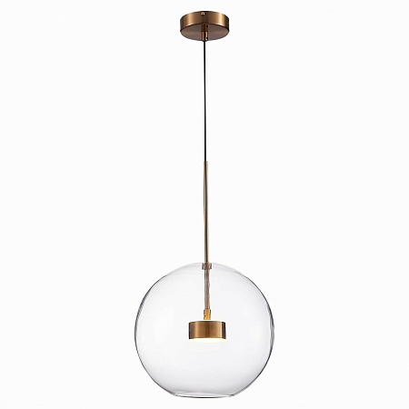 Светильник подвесной ST-Luce Латунь/Прозрачный LED 1*14W 3000K SL1133.223.01 - фото