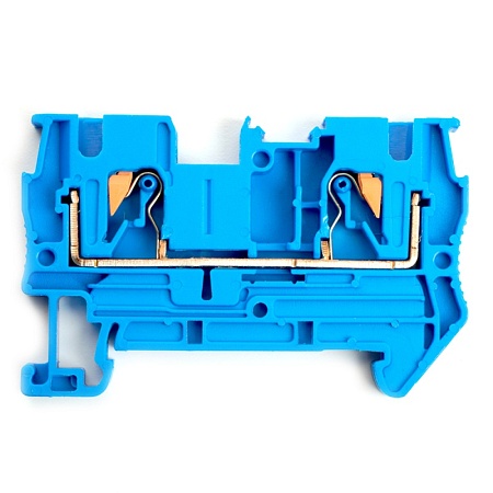 Зажим пружинный, 3-проводной проходной ЗНИ - 4 ,JXB PT 4  TW , синий LD573-2-40 - фото