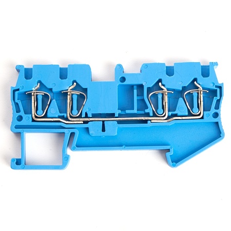 Зажим пружинный, 4-проводной проходной ЗНИ - 2,5 (JXB ST 2,5), синий STEKKER - фото