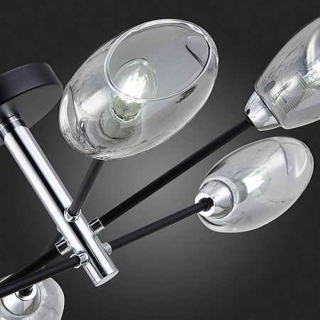 Светильник потолочный Черный, Хром/Дымчатый E14 6*40W SLE155512-06 - фото