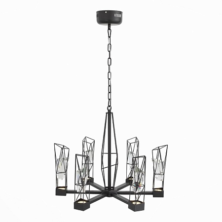 Люстра подвесная ST-Luce Серый графит/Серый графит, Прозрачный LED 6*8W 4000K SL815.303.06 - фото