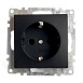 Розетка 1-местная с/з (механизм), STEKKER GLS16-7110-05, 250В, 16А с защитной шторкой, серия Катрин, черный - фото