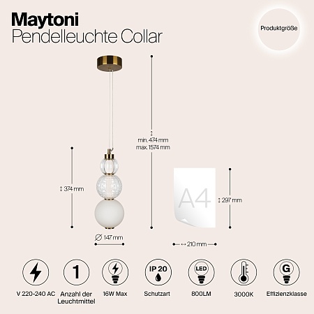 Подвесной светильник Maytoni P069PL-L16G3K - фото