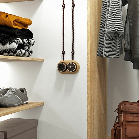 Выключатель на 4 положения двухклавишный Vintage мокко матовый/хром W5822052 - фото