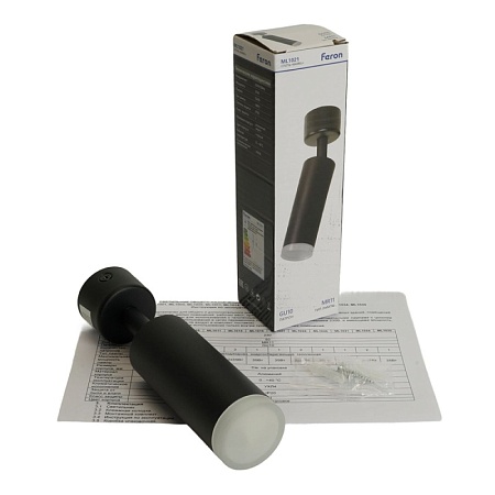 Светильник Feron ML1021 настенно-потолочный под лампу GU10, черный - фото