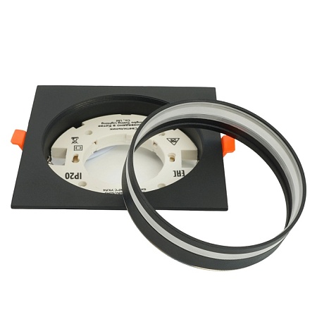 Светильник встраиваемый Feron DL703 LUNA потолочный GX70 черный квадрат - фото