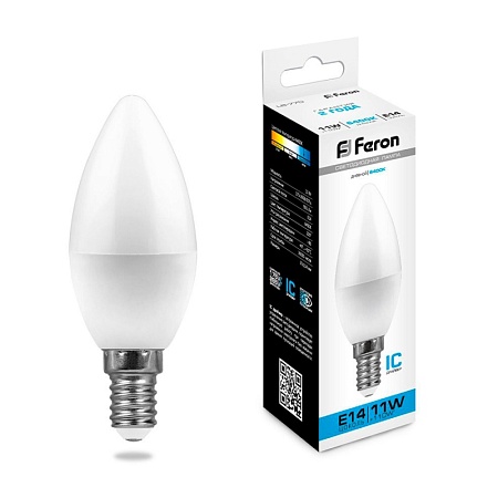 Лампа светодиодная Feron LB-770 Свеча E14 11W 175-265V 6400K - фото
