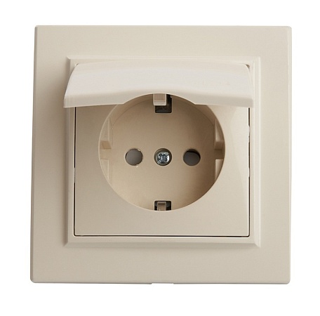 Розетка 2-местная б/з, STEKKER, PST10-9013-02, 250В, 16А с защитной шторкой, серия Эрна, слоновая кость - фото