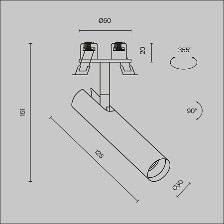 Встраиваемый светильник Technical C141RS-L125-6W4K-W - фото