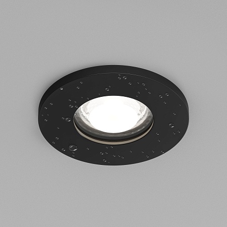 DK2036-BK Встраиваемый светильник влагозащ., IP 44, до 15 Вт, GU10, LED, черный, алюминий - фото