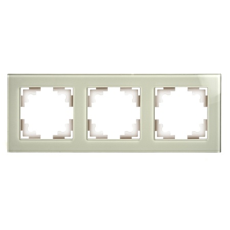 Рамка 3-местная, стекло, STEKKER GFR00-7003-07, серия Катрин, дымчатый - фото