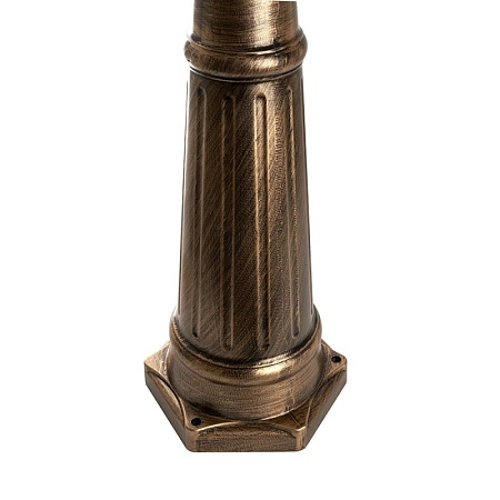 Светильник садово-парковый Feron PL4048 шестигранный,  столб 2*60W 230V E27, черное золото - фото