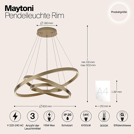 Подвесной светильник Maytoni MOD058PL-L100BS3K - фото