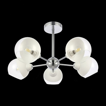 Светильник потолочный Хром/Прозрачный, Матовый никель E14 5*40W SLE102702-05 - фото