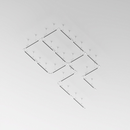 Трековая система Technical накладная трехфазная белая 150x150 TS-S-150-TR029-3-20W3K-M-W