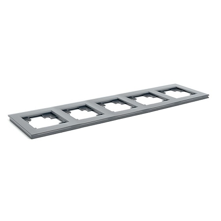 Рамка 5-местная, стекло, STEKKER, GFR00-7005-05,серия Катрин, черный - фото