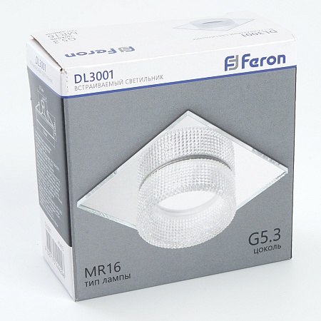 Светильник встраиваемый Feron DL3001 потолочный MR16 G5.3 прозрачный - фото