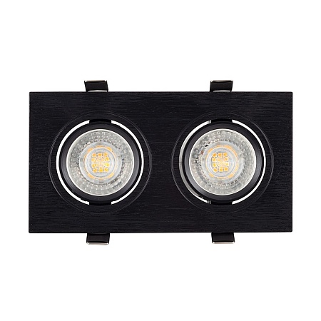 DK3022-BK Встраиваемый светильник, IP 20, 10 Вт, GU5.3, LED, черный, пластик - фото