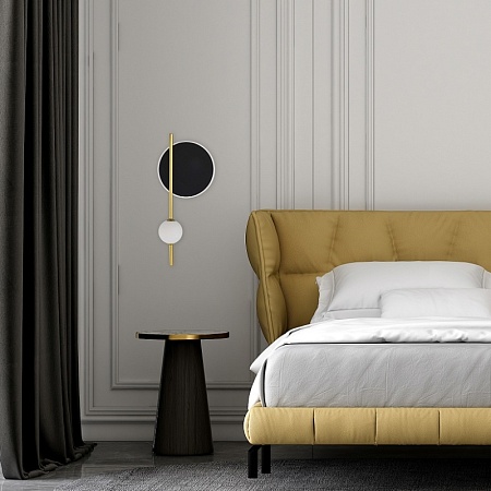 Светильник настенный ST-Luce Шампань, Черный/Белый LED 1+1*9+4W 4000K SL6507.431.02 - фото