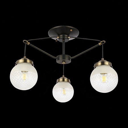 Светильник потолочный Черный, Бронза/Прозрачный, Белый E27 3*60W SLE110302-03 - фото