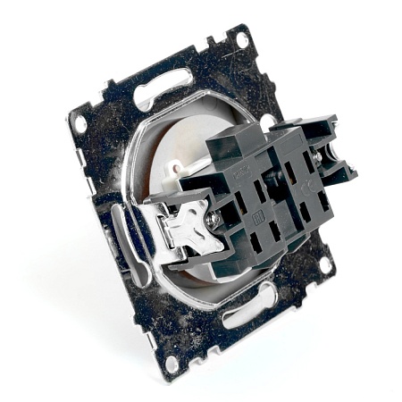 Розетка 1-местная б/з (механизм), STEKKER GLS10-7109-04, 250V, 10А с защитной шторкой, серия Катрин, шоколад - фото