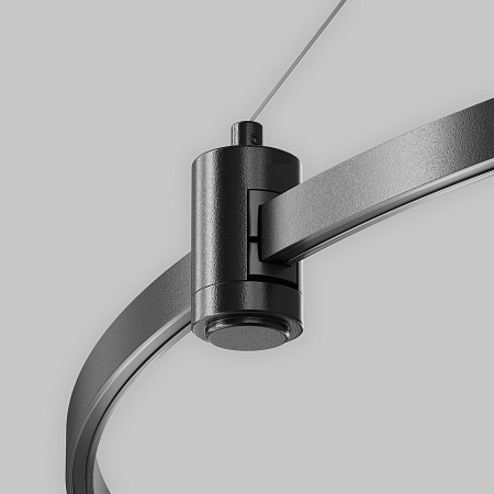 Подвесной набор с основанием под блок питания для круглого шинопровода Flarity черный - фото