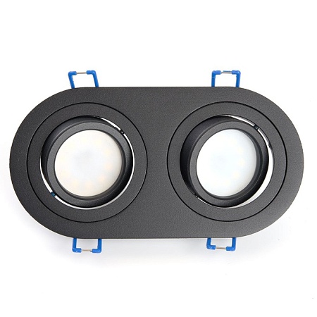 Светильник потолочный встраиваемый, DL2812 MR16 50W G5.3 "овал", черный - фото