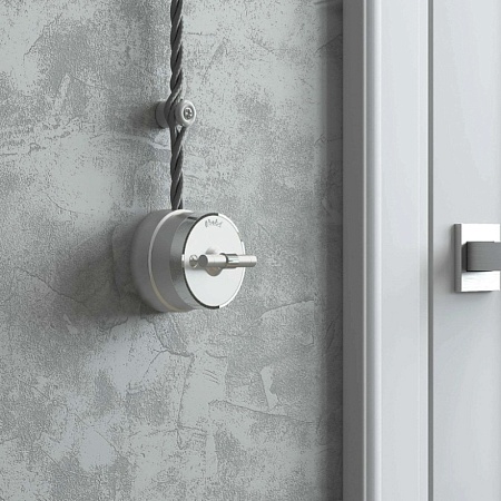 Выключатель на 4 положения двухклавишный Vintage серебро матовый/хром W5822054 - фото