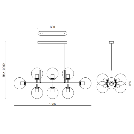 Люстра Staggered Glass Chandelier 8 Imperiumloft 107263-22 - фото