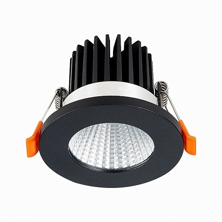 Св-к встр. Черный LED 1*10W 3000K 900Lm Ra>90 38° IP20 D80xH60 170-240V ST704.438.10 - фото