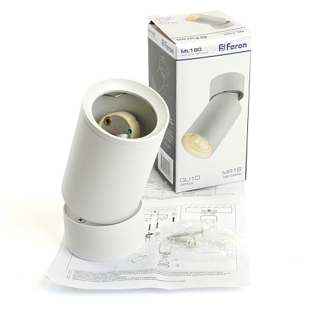 Светильник потолочный Feron ML180 MR16 35W 230V, белый - фото