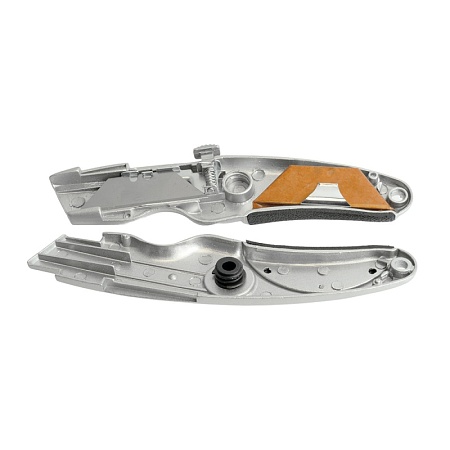 Нож строительно-монтажный с трапециевидным лезвием, 19 мм, 2 лезвия в рукоятке KMU-12-T - фото