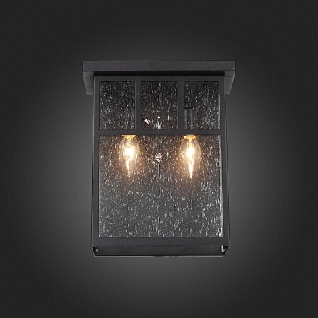 Светильник уличный настенный ST-Luce Темный кофе/Прозрачное кракелированное стекло E14 SL079.401.02 - фото