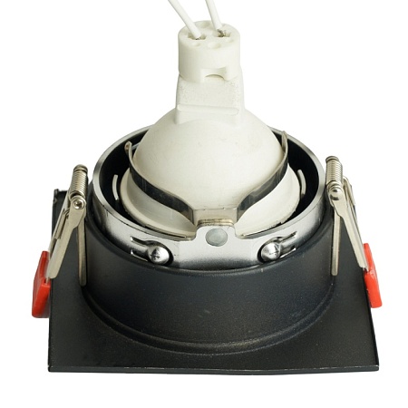 Светильник встраиваемый Feron DL3112 потолочный MR16 G5.3  черный + золото - фото