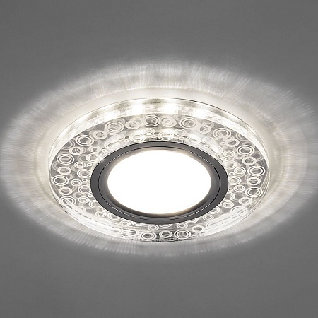 Светильник встраиваемый с LED подсветкой Feron CD961 потолочный MR16 G5.3 прозрачный, хром - фото