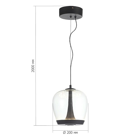 Светильник подвесной ST-Luce Черный/Прозрачный, Черный LED 1*17W 3000K SL6014.423.01 - фото