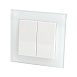 Выключатель 2-клавишный STEKKER, GLS10-7004-01, 250В, 10А, серия Катрин, белый - фото