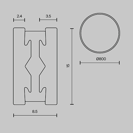 Шинопровод круглый 800 мм Technical TRX154-R-D800-B - фото