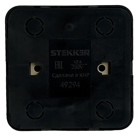 Выключатель открытой установки 2-клавишный с индикатором, STEKKER, 250В, 10А, IP20, серия София, черный, MSW10-21-02 - фото