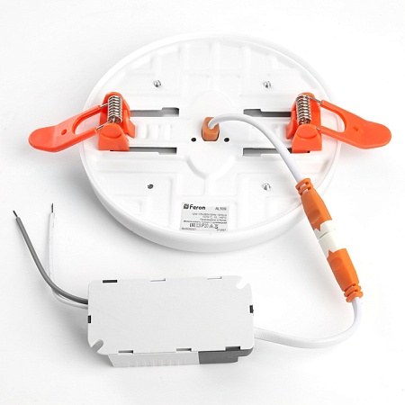 Светодиодный светильник Feron AL509 встраиваемый с регулируемым монтажным диаметром (до 100мм) 12W 4000K белый серия FlexyRim - фото