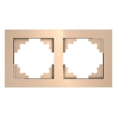 Рамка 2-местная, стекло, STEKKER, GFR00-7002-02 , серия Катрин, шампань