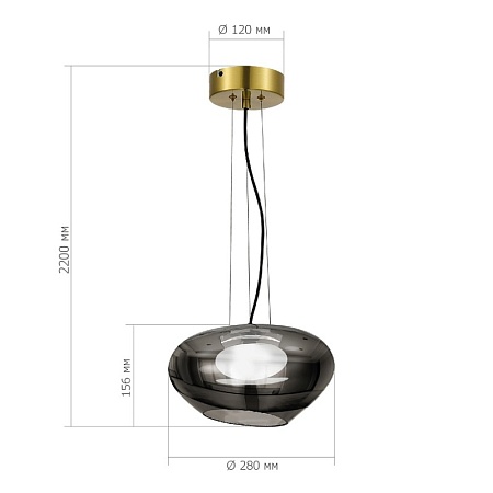 Светильник подвесной ST-Luce Латунь/Дымчатый, Белый LED 1*10W 3000K SL6019.303.01 - фото